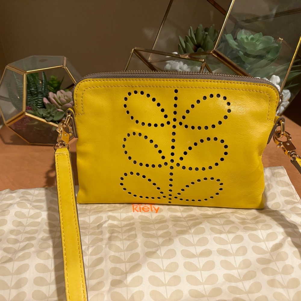 Orla Kiely yellow crossbody bag